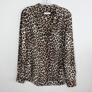 Equipment Femme Adalyn Underground Leopard Blouse 100% Silk Size M Button Up
